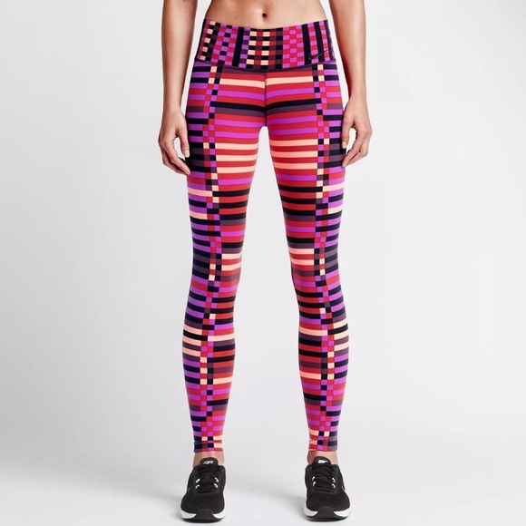 Pants - Nike dry fit Colorful Striped Women's Leggings size medium